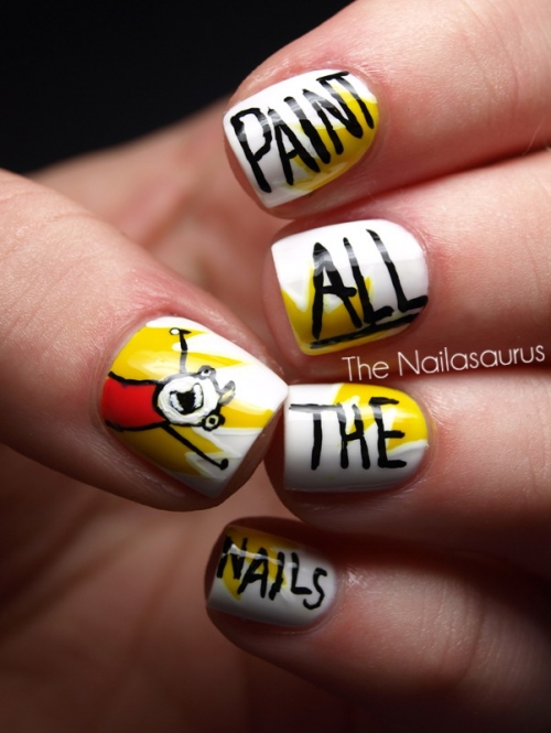 Paint al the nails nail polish